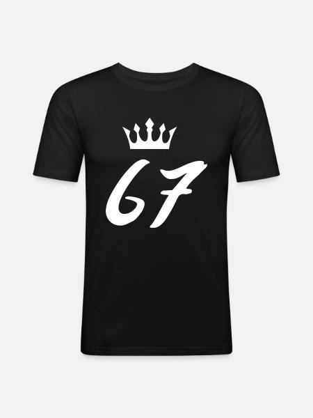 67 Number crown - Men's Slim Fit T-Shirt - black