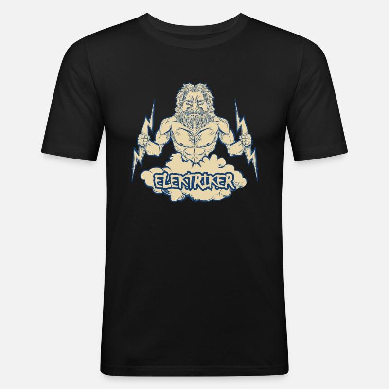 Elektriker - Männer Slim Fit T-Shirt - Schwarz