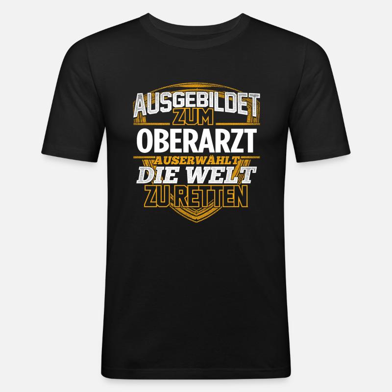 OBERARZT - Der Auserwählte - Männer Slim Fit T-Shirt - Schwarz