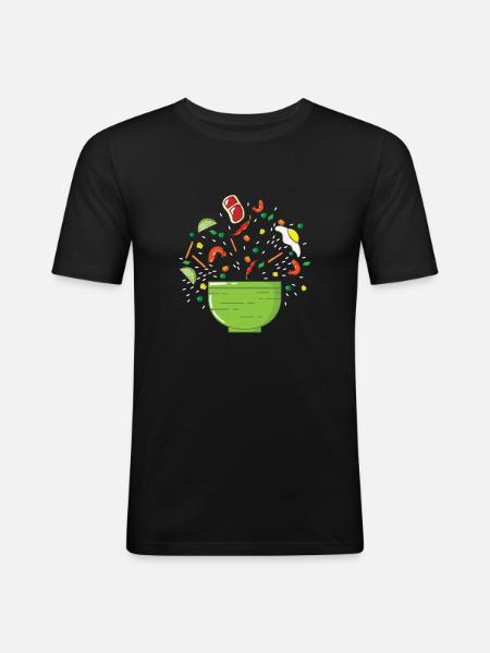 asian bowl - Men's Slim Fit T-Shirt - black