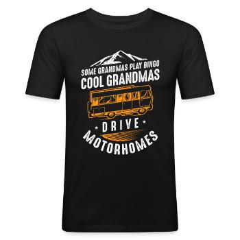 Cool Grandmas Drive Motorhomes - Männer Slim Fit T-Shirt - Schwarz - Vorne - Nik (191cm)