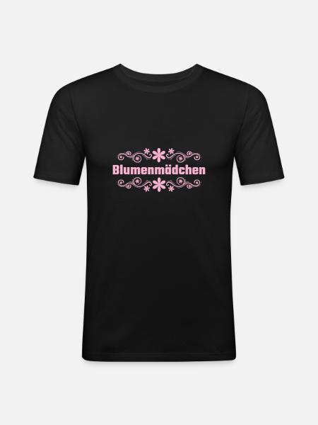 Blumenmädchen Streukörbchen Hochzeit - Männer Slim Fit T-Shirt - Schwarz