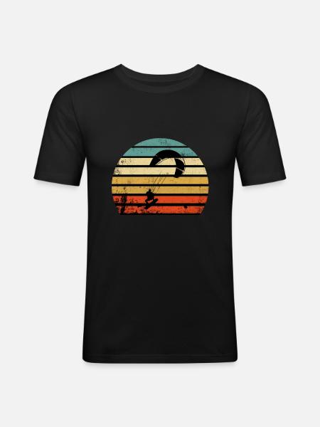 Kite Surfing Wind Sailing Wake Boarding Ocean Gift - Men's Slim Fit T-Shirt - black