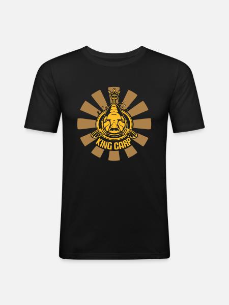 KING CARP - Männer Slim Fit T-Shirt - Schwarz