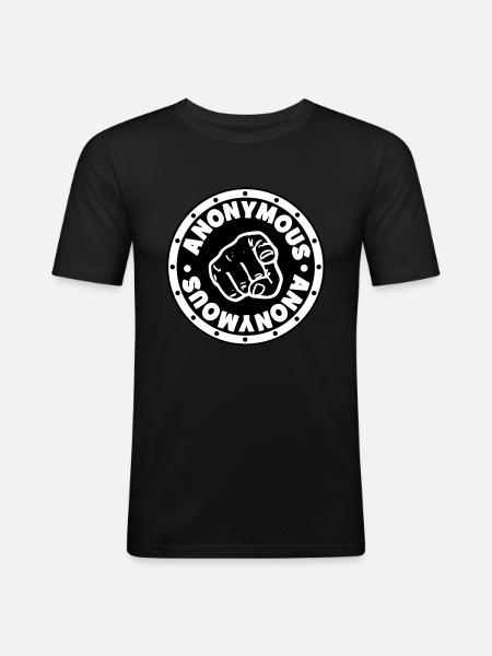 ## ANONYMOUS ## - Männer Slim Fit T-Shirt - Schwarz