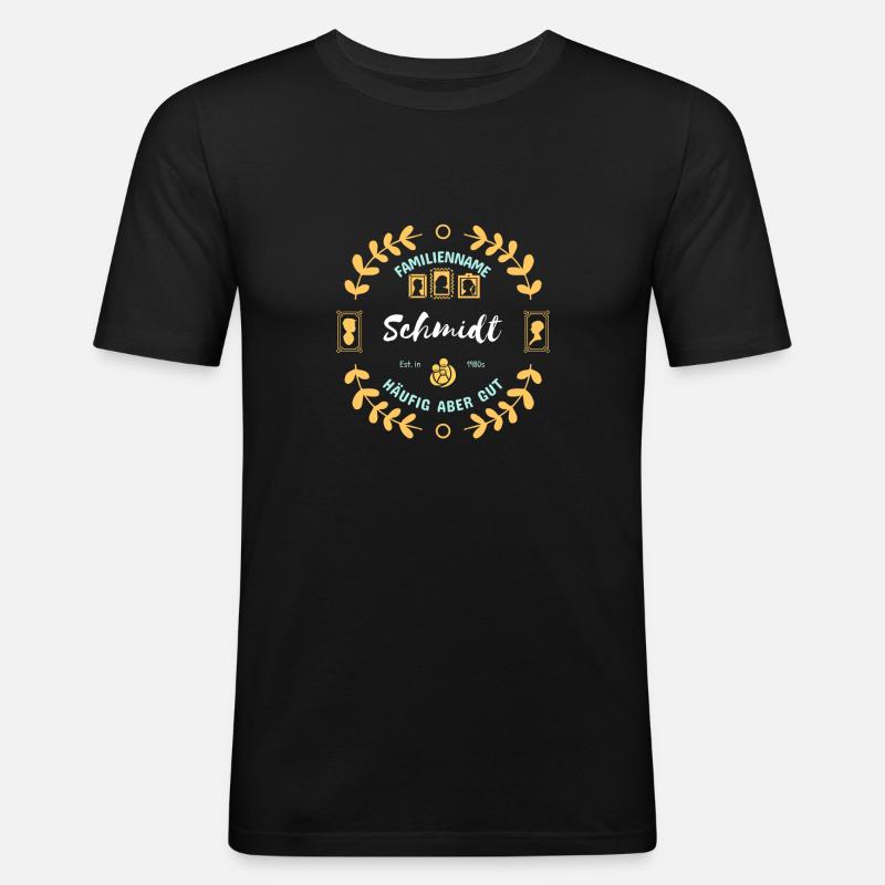 Schmidt - Männer Slim Fit T-Shirt - Schwarz