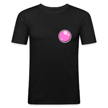 Bubble gum bubble gum bubble rétro style pop art comique - T-shirt près du corps Homme - noir - Devant - Nik (191cm)