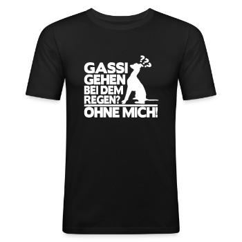 Afghanischer Windhund T-Shirt Mama Podenco Galgo - Männer Slim Fit T-Shirt - Schwarz - Vorne - Nik (191cm)