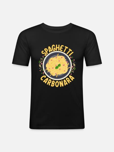 Spaghetti Carbonara | Pasta lovers cooks - Men's Slim Fit T-Shirt - black
