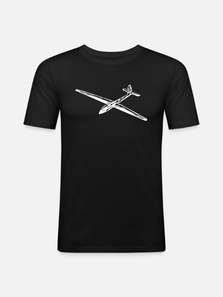 Segelflieger - Männer Slim Fit T-Shirt - Schwarz