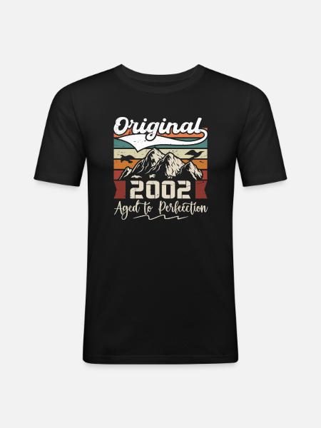 2002 - Cadeau né en 2002 - T-shirt près du corps Homme - noir