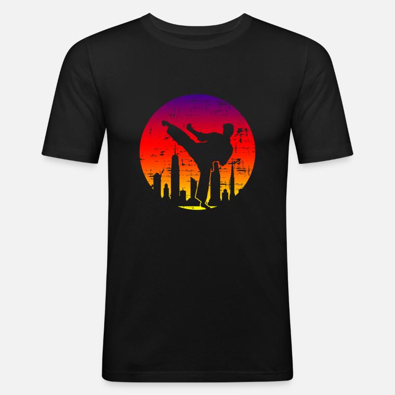 Karate - Männer Slim Fit T-Shirt - Schwarz