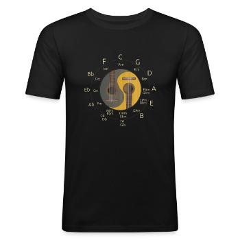 Lieben Sie, Gitarre zu spielen - Männer Slim Fit T-Shirt - Schwarz - Vorne - Nik (191cm)