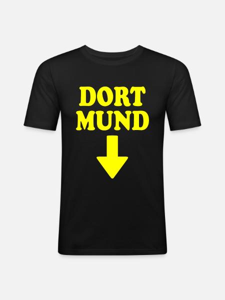 dort mund - Männer Slim Fit T-Shirt - Schwarz