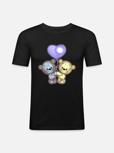Bears in love 1 - Men's Slim Fit T-Shirt - black