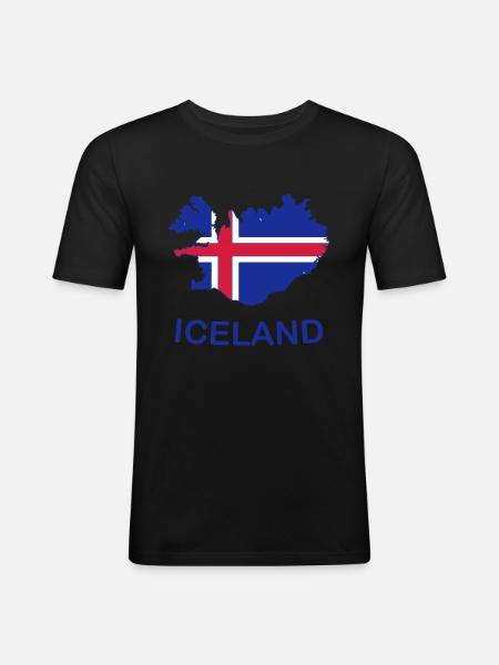 iceland - Men's Slim Fit T-Shirt - black