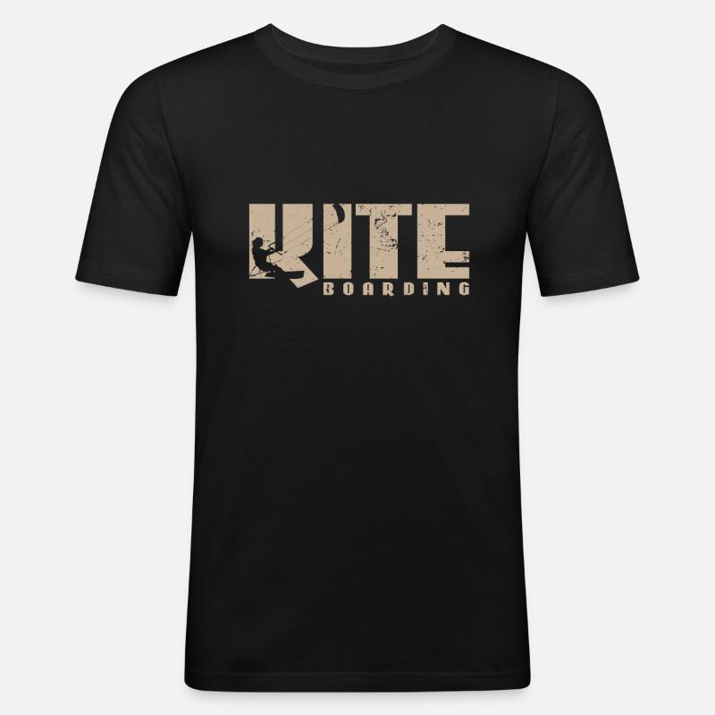 Kite Boarding - Männer Slim Fit T-Shirt - Schwarz