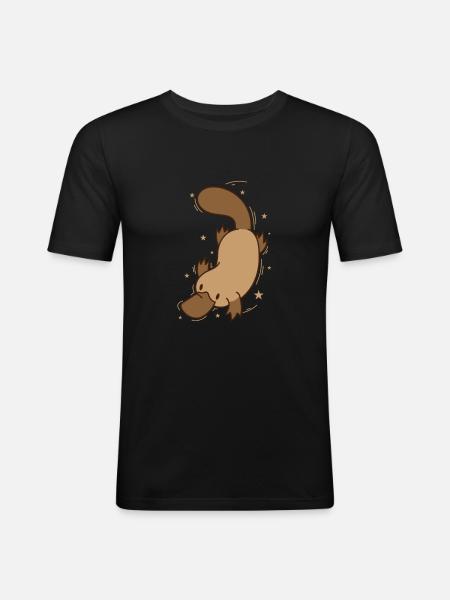 Platypus diving Australia - Men's Slim Fit T-Shirt - black