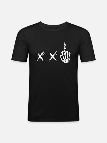 Baiser droit Death Punk - T-shirt près du corps Homme - noir