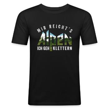 Mir reicht’s ich geh klettern - Kletterer Geschenk - Männer Slim Fit T-Shirt - Schwarz - Vorne - Nik (191cm)