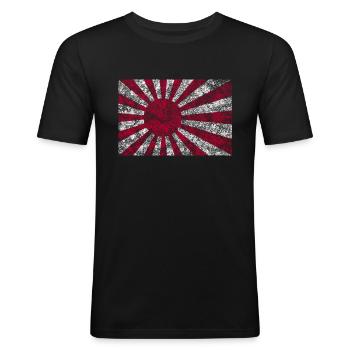 Japanese Flag Rising Sun Flag Homeland Tokyo - Men's Slim Fit T-Shirt - black - Front - Nik (191cm)