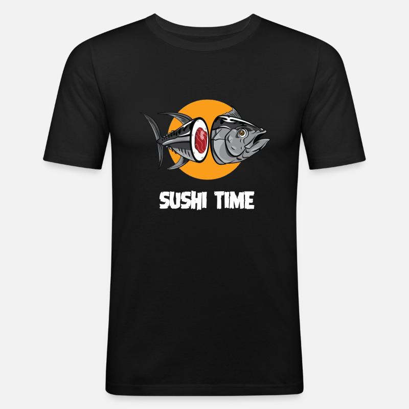 SUSHI TIME-Thunfisch-b - Männer Slim Fit T-Shirt - Schwarz