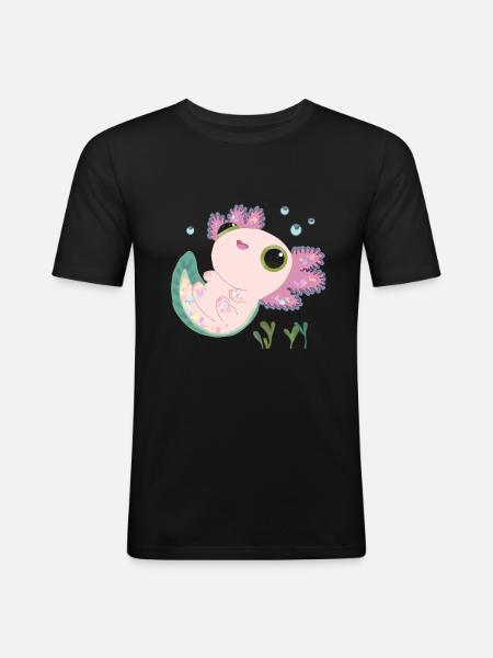 Sweet axolotl - Men's Slim Fit T-Shirt - black
