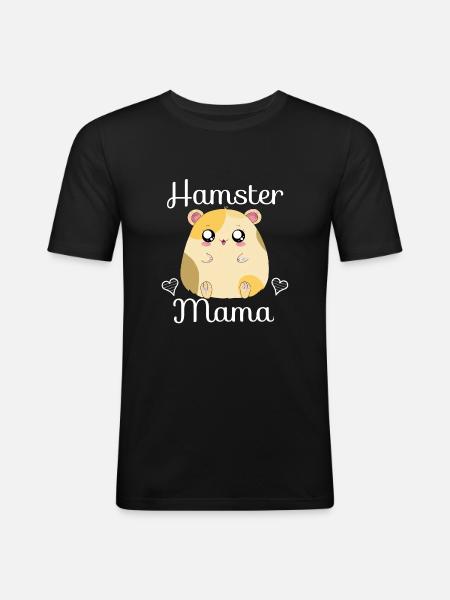 Hamster Mama - Männer Slim Fit T-Shirt - Schwarz