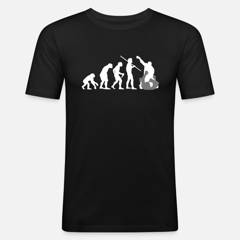 Evolution des Mannes - MMA - Männer Slim Fit T-Shirt - Schwarz