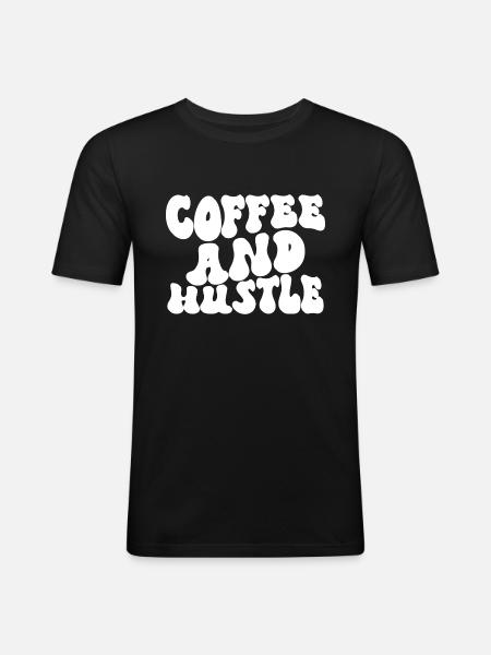 Café et agitation - T-shirt près du corps Homme - noir