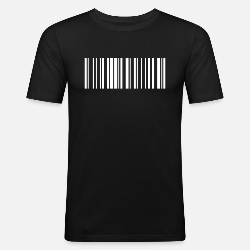Barcode White - Men's Slim Fit T-Shirt - black