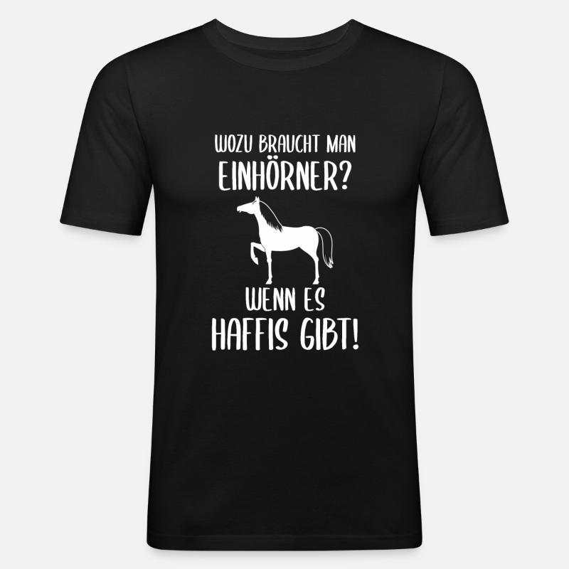 Haflinger Pferd Pferdesprüche Reiterhof Geschenk - Männer Slim Fit T-Shirt - Schwarz