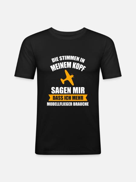 Modellflug Modellbau Modellbauer Geschenk - Männer Slim Fit T-Shirt - Schwarz