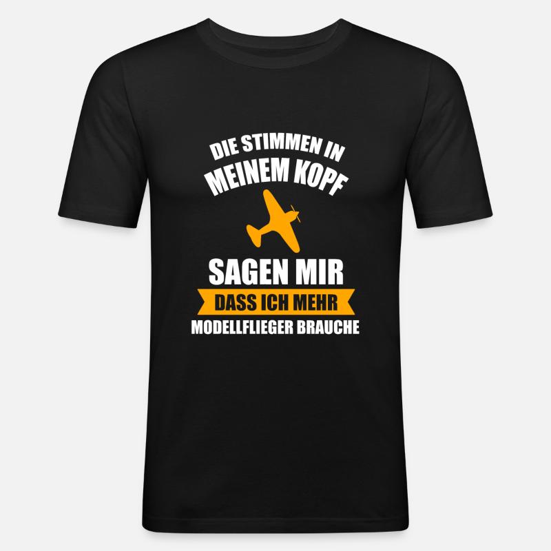 Modellflug Modellbau Modellbauer Geschenk - Männer Slim Fit T-Shirt - Schwarz
