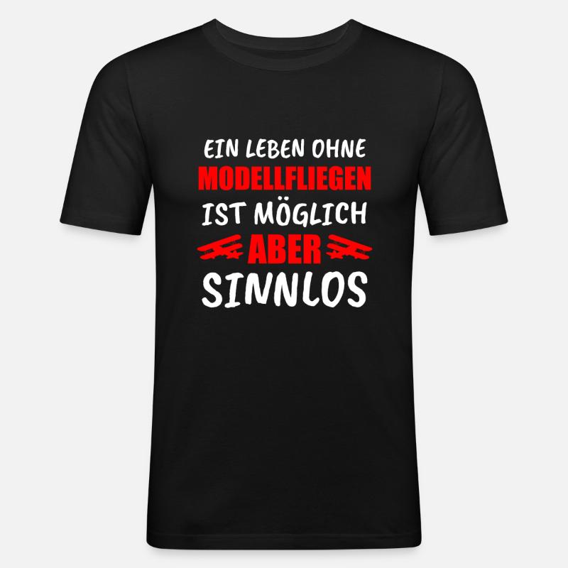 Modellflug Modellbau Modellflieger Geschenk - Männer Slim Fit T-Shirt - Schwarz