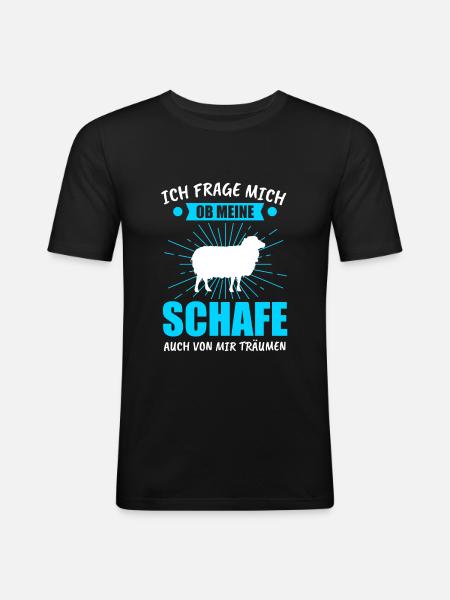 Schaf Schafe Schäfer Geschenk - Männer Slim Fit T-Shirt - Schwarz