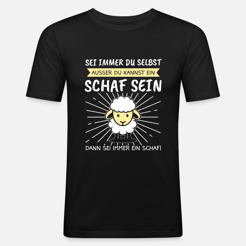Schaf Schafe Hirte Geschenk - Männer Slim Fit T-Shirt - Schwarz