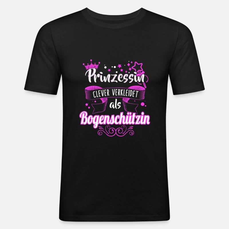Bogenschießen Bogenschütze Spruch Geschenk - Männer Slim Fit T-Shirt - Schwarz