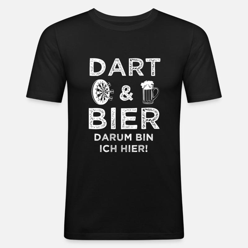 Dart Darts Darter Geschenk - Männer Slim Fit T-Shirt - Schwarz