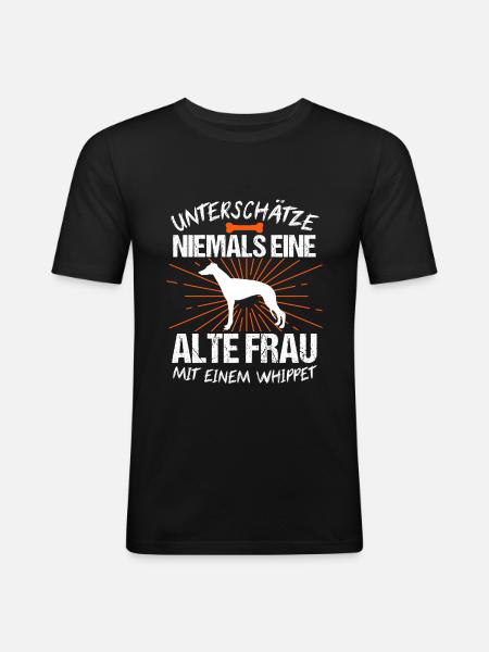 Whippet Hunde Hund Geschenk - Männer Slim Fit T-Shirt - Schwarz