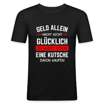 Kutscher Pferdekutscher Kutschieren Geschenk - Männer Slim Fit T-Shirt - Schwarz - Vorne - Nik (191cm)