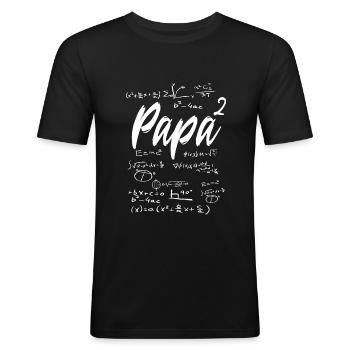 werdender Vater zweifacher Papa 2 Zwillinge Mathe - Männer Slim Fit T-Shirt - Schwarz - Vorne - Nik (191cm)