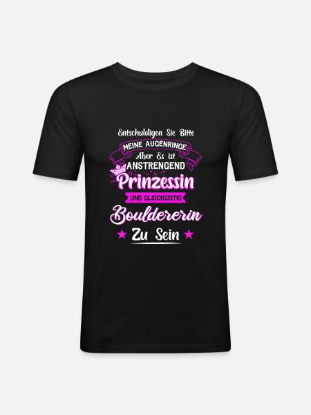 Bouldern Boulderer Klettern Geschenk - Männer Slim Fit T-Shirt - Schwarz