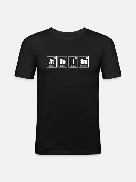 Atheist atheism agnostic gift - Men's Slim Fit T-Shirt - black