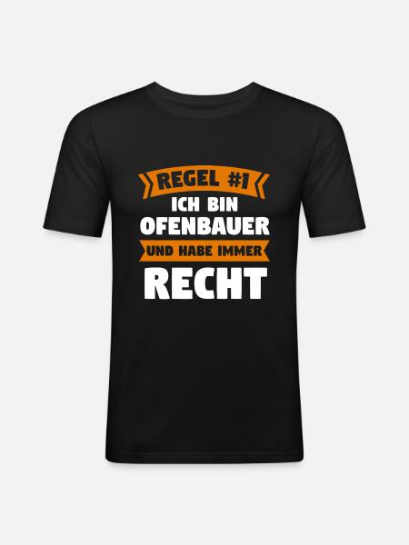 Ofenbauer Ofen Kamin Geschenk - Männer Slim Fit T-Shirt - Schwarz
