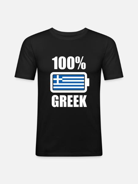 Greece Greek Greek gift - Men's Slim Fit T-Shirt - black