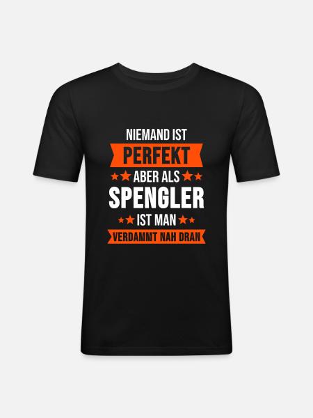 Spengler Klempner Handwerker Geschenk - Männer Slim Fit T-Shirt - Schwarz