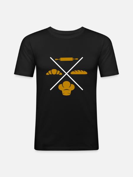 Bake baker bakery gift - Men's Slim Fit T-Shirt - black