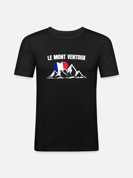 Cadeau cycliste Le Mont Ventoux - T-shirt près du corps Homme - noir