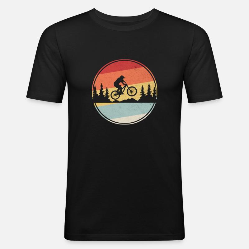 Cadeau cavalier VTT VTT - T-shirt près du corps Homme - noir